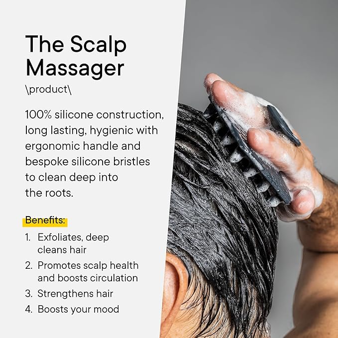 TOOLETRIES Scalp Scrubber - Silicone Exfoliating Hair Scrubber for Men, Bath & Shower Accessories - Durable Scalp Massager That Boosts Circulations & Strengthens Hair - Charcoal-VivaGrace Women