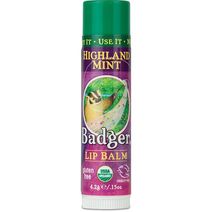 Badger Highland Mint Classic Lip Balm - 0.15oz Stick-VivaGrace Women