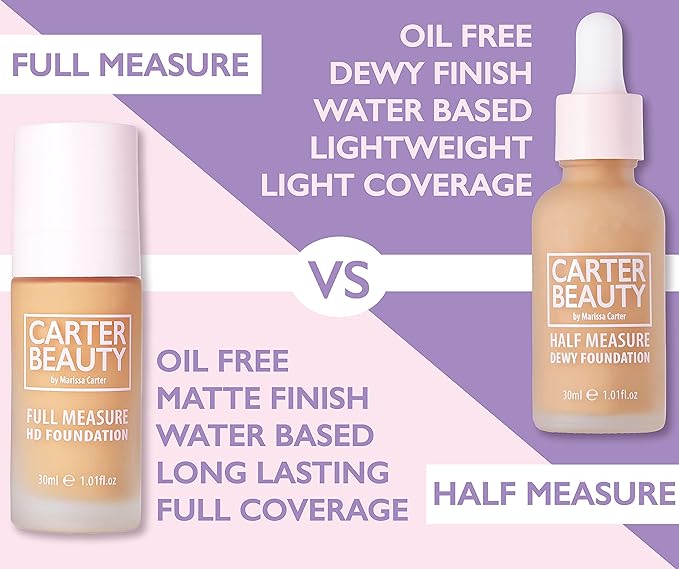 Carter Beauty By Marissa Carter Half Measure Dewy Foundation - Water-Based, Light-To-Medium Sheer Finish - Vegan And Cruelty Free, Paraben And Sulfate Free - Vanilla Fudge - 1.01 OZ-VivaGrace Women
