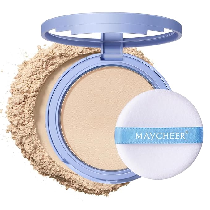 Oil Control Face Pressed Powder, Matte and Smooth Translucent Powder Setting Powder Makeup, Waterproof Long Lasting Finishing Face Powder, Cruelty-free, 0.35Oz (01 White)-VivaGrace Women