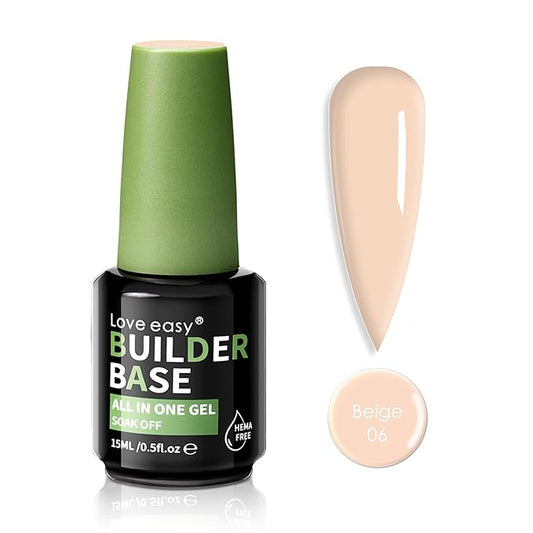 Salon-Grade Beige Builder Gel - Hypoallergenic Strong Base Coat | Long-Lasting Adhesion (30+ Days) for Professional Nails Gift for Women
