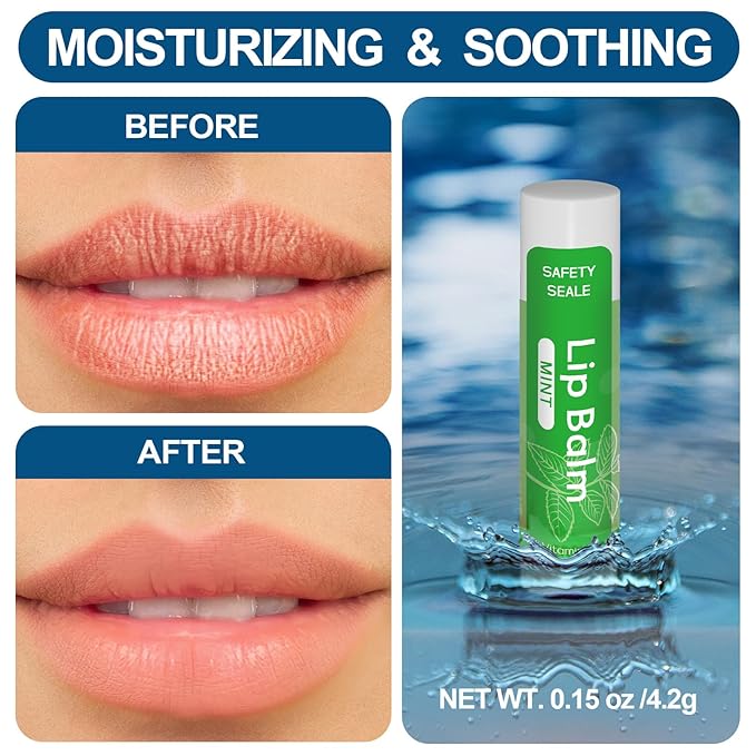 10 Pack Natural Lip Balm Bulk with Vitamin E and Coconut Oil Valentine's Day best choice - Moisturizing, Soothing, and Repairing Dry and Chapped Lips - 10 Flavors - Non-GMO-VivaGrace Women