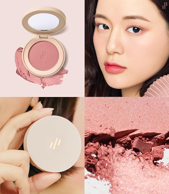 Heart Percent Dote on Mood Glow Blush, Smooth Radiant Color Luminous Shimmering Stain Finish Cheek Makeup Blush (03. Veil Nude)-VivaGrace Women