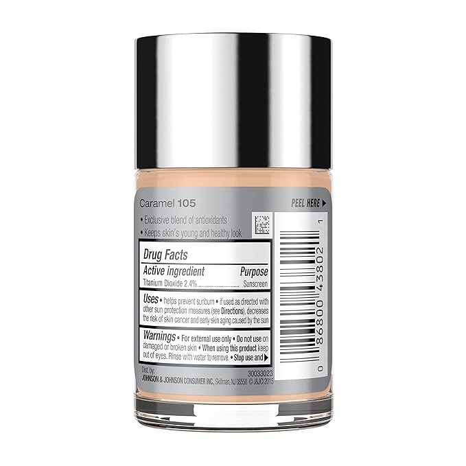 Neutrogena Healthy Skin Liquid Makeup Foundation, Broad Spectrum SPF 20 Sunscreen, Lightweight & Flawless Coverage Foundation with Antioxidant Vitamin E & Feverfew, 105 Caramel, 1 fl. oz-VivaGrace Women