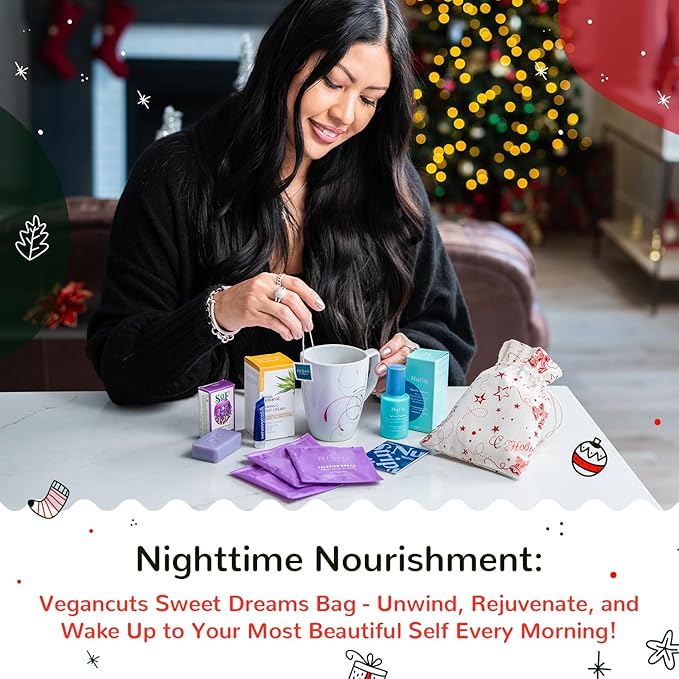 Sweet Dreams Bag - Dreambox Night Time Beauty Set Collection Kit w Night Cream, Tea and Lavander Soap - Skin Care Collection for Vegan Lovers - Great Christmas Gift for Her, Women-VivaGrace Women