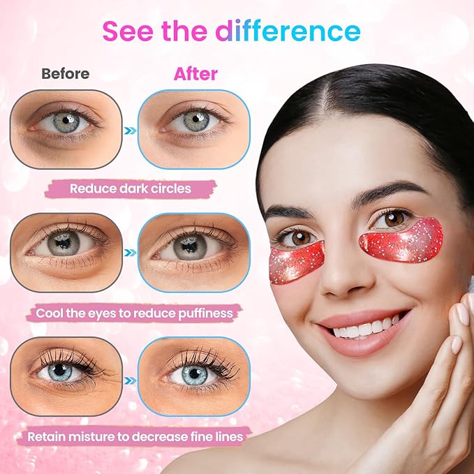 Eye Masks (36 Pairs) - Under Eye Patches for Relieves Dark Circles, Fine Lines and Puffiness, Revitalizing Eye Gel Pads - Ideal for Daily Skin Care & Gift Choice-VivaGrace Women