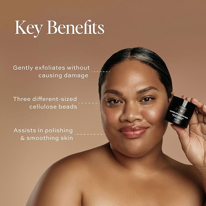 DIME Beauty Whipped Exfoliating Mask, Face Scrub and Cleanser, Lactic Acid and Salicylic Acid Scrub, 2 oz / 60 ml-VivaGrace Women