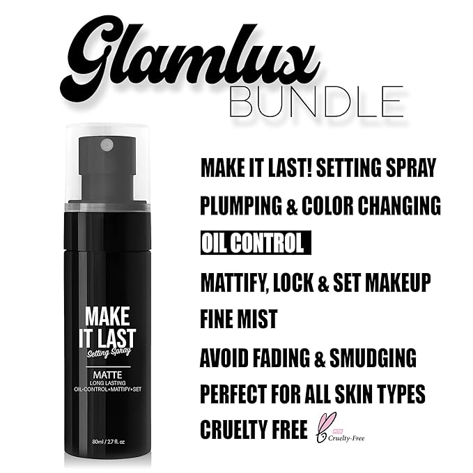 Beauty Bundle All In One Makeup Kit For Women, Teens, Girls, Full Size Makeup Essentials Makeup Remover, Make It Last Setting Spray, Brow Wax Lamination Pencil, Plumping Lipglosses-VivaGrace Women