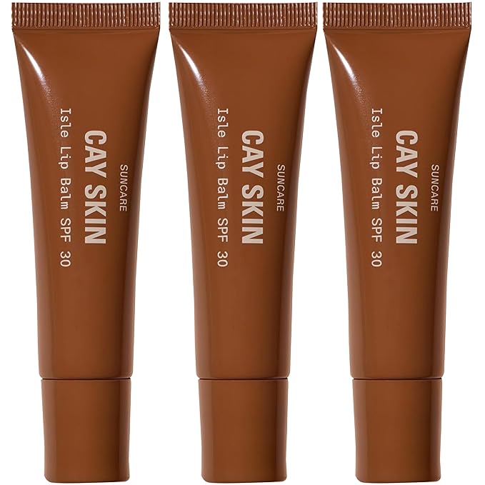 Cay Skin Isle Lip Balm SPF 30 – High Shine, Hydrating + Sheer Lip Gloss in Vanilla Brown Sugar Flavor – Formulated with Natural Ingredients for All Skin Tones – 3-Pack, Clear-VivaGrace Women