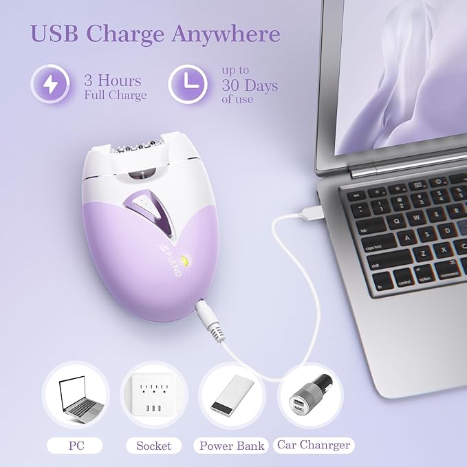 Epilators, 2-Speed Painless Smooth Glide Epilator for Women, Cordless Rechargeable Facial Hair Removal Epilator, Hair Removal Device for Women's Face Legs Bikini Area Arms Legs-VivaGrace Women