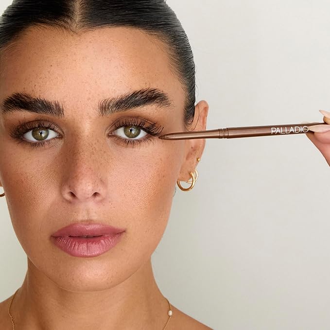 Palladio Retractable Waterproof Eyeliner, Richly Pigmented Color and Creamy, Slip Twist Up Pencil Eye Liner, Smudge Proof Long Lasting Application, All Day Wear, No Sharpener Required, Brownie
