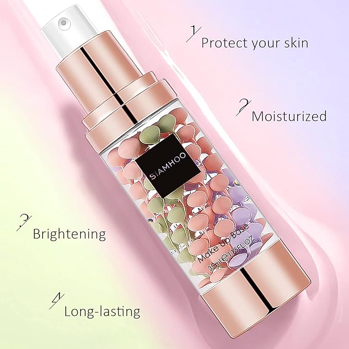SIAMHOO One Step Face Primer Makeup Tricolor Tinted Moisturizer Skin Tone Correcting and Brightening Primer for Glowing and Flawless Makeup, 35ml - 2pcs-VivaGrace Women