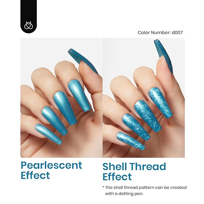 Beetles Blue Gel Nail Polish Set, 6 Colors Glitter Pearl Gel Polish Mermaid Treasures Nail Art Design Soak off Uv Led Nail Lamp-VivaGrace Women