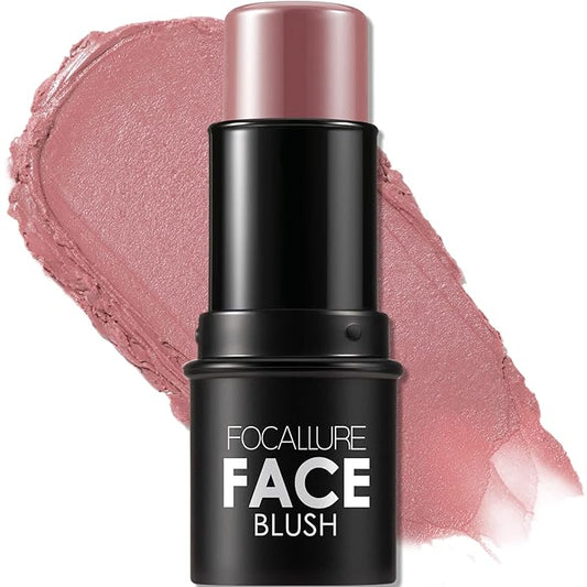 FOCALLURE Cream Blush Makeup,Buildable Blush Stick for Cheeks,Matte and Dewy Finish,Long Wearing,Easy Application,Lightweight Multi Stick,ROSE FLUSH-VivaGrace Women