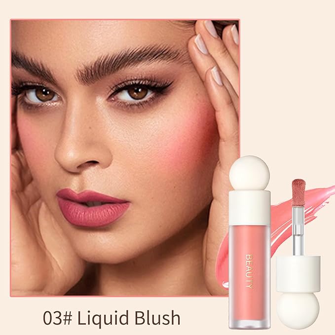 Erinde 3 Colors Liquid Highlighter Blush Contour Set, Natural Matte Face Blush Bronzer, Natural Glossy Liquid Illuminator for Face and Body, Lightweight Blendable Silky Smooth Texture, Cruelty-free-VivaGrace Women