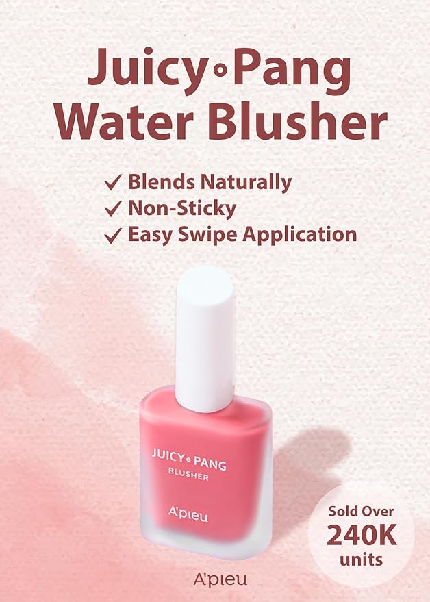 A'PIEU JUICY-PANG WATER BLUSHER (PK01 - I'm Strawberry) Korean Liquid Blush For Cheeks K Beauty Makeup-VivaGrace Women