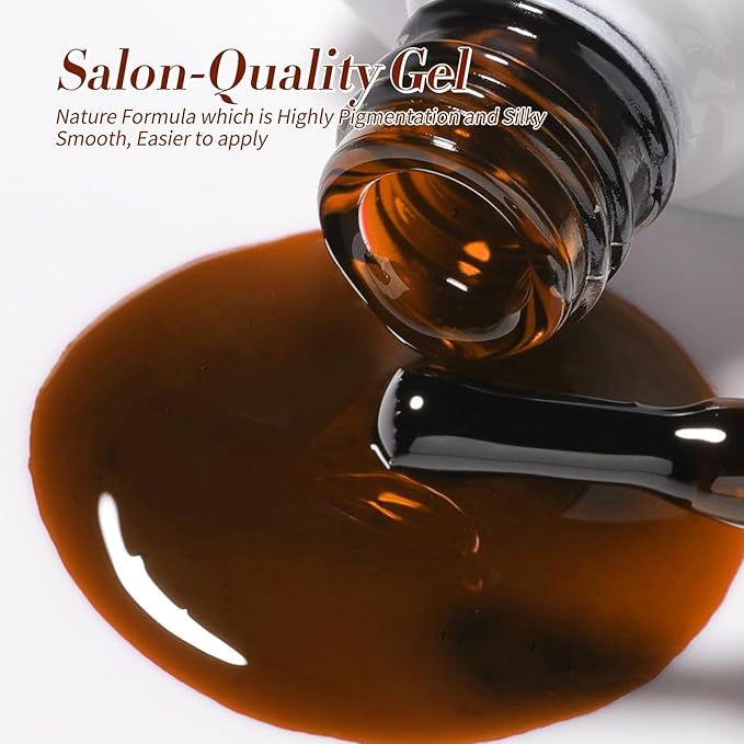 Born Pretty Jelly Gel Nail Polish Set Fall Winter Brown Blood Red Burgundy Black Gel Polish Sheer Milky Nude Transparent Halloween Gel Polish Set Nail Art Varnish Manicure Collection Gift 7ML 6PCS-VivaGrace Women