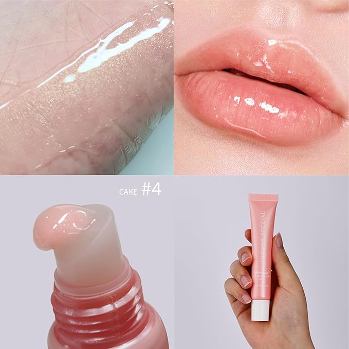 4 PCS Lip Glossy Butter Balm Set,Instant Moisture and Hydration Lip Gloss,Long-lasting Hydrating Non-Sticky Lip Balm,Soften Dry Lips and Lip Care-VivaGrace Women