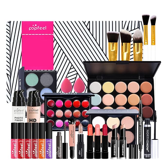 Multi-purpose Makeup Kit All-in-One Makeup Gift Set Colours Mix Eyeshadow Concealer Lip Gloss Pressed Powder and Powder Blusher Cosmetic Makeup Palette Set Kit #091-VivaGrace Women