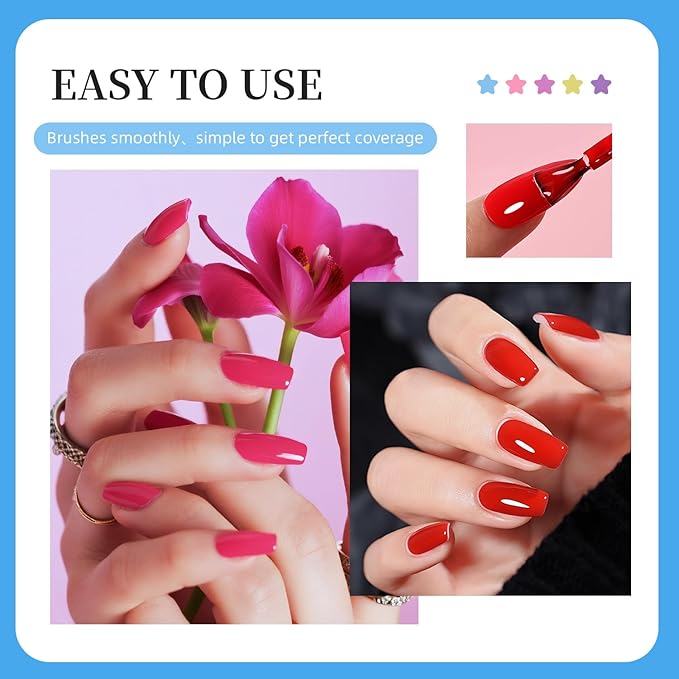 JODSONE Same Color Same Bottle 32 Colors Gel Nail Polish with U V Light Soak Off Glitter Base Top Matte Coat Manicure Salon Home DIY-VivaGrace Women