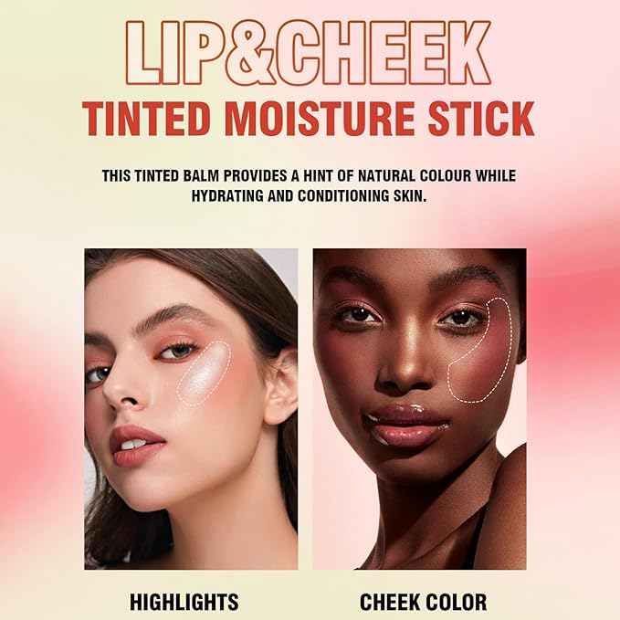 Blush Stick, Cream Blush Stick for Cheeks & Lips, Blendable Long-Lasting Multi-Use Contour Stick & Highlighter Makeup (#6 HIGHLIGHT)-VivaGrace Women