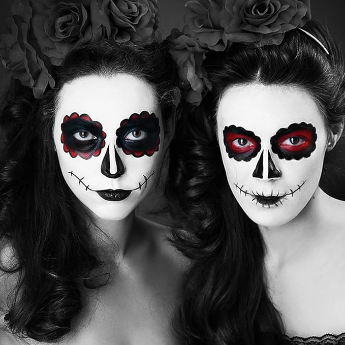 MEICOLY Black Face Body Paint Stick(1.06 Oz),Waterproof Black Face Paint for Cat Halloween SFX Skull Joker Zombie Vampire Skeleton Goth Spider Cosplay Makeup,Black Stick Clown Makeup-VivaGrace Women