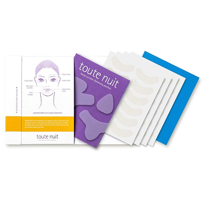 Toute Nuit Wrinkle Patches – Curve – Face Tape for Forehead, Eyes & Lips – Hypoallergenic Anti Wrinkle Patches – 48 Count, Made in USA-VivaGrace Women
