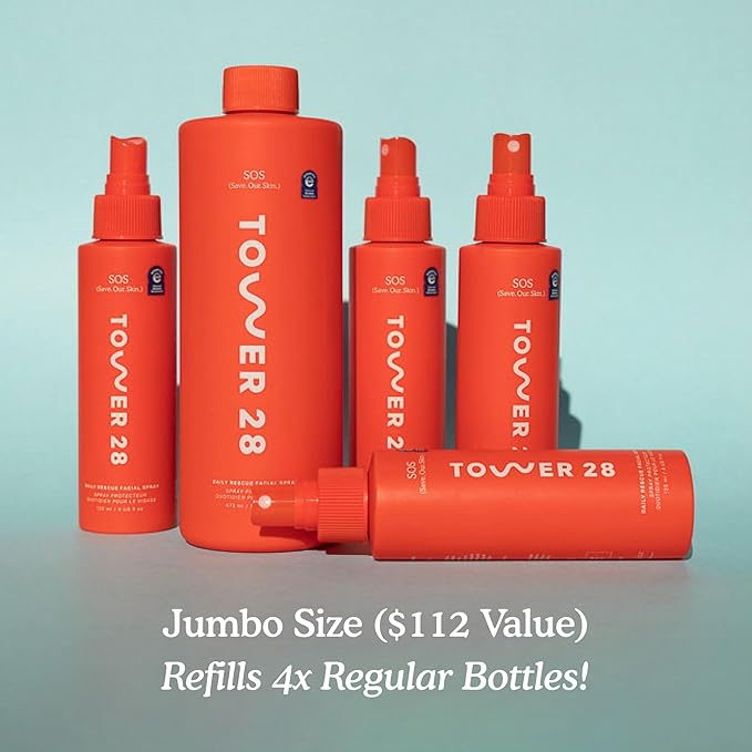 Tower 28 Beauty SOS Daily Rescue Facial Spray Jumbo Refill 16 oz / 480 mL-VivaGrace Women
