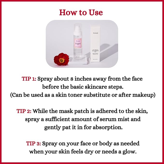 [DermaFi] Red Camellia Cell Activating Mist Facial Toner Spray (3.38 fl oz/100ml)-VivaGrace Women