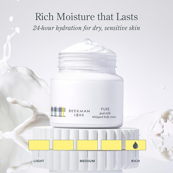 Beekman 1802 Whipped Body Butter Cream with Goat Milk - Deeply Moisturizes, Softens Skin - Natural & Gentle for All Skin Types - Non-Greasy, Cruelty-Free, 8 oz-VivaGrace Women