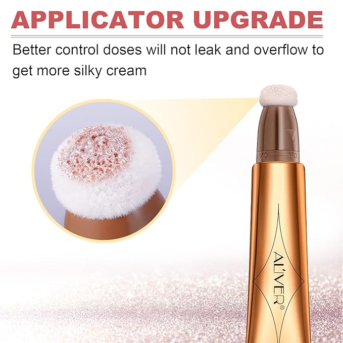 Liquid Highlighter Beauty Wand, Highlight Bronzer Stick with Cushion Applicator, Smooth Shimmer Finish, Lightweight Silky Cream Face Makeup Stick, Cruelty-free (Celestral)-VivaGrace Women