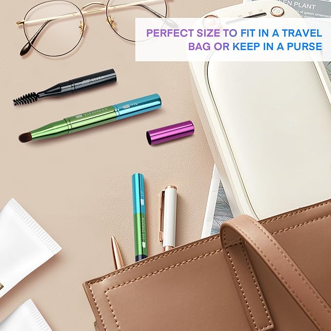 Unaone 4 in 1 Makeup Brush - Lip Brush for Lipstick, Eyebrow, Eyeshadow, Spiral Eyebrow Portable Detachable Multi-functional Lipstick Brush for Makeup-VivaGrace Women