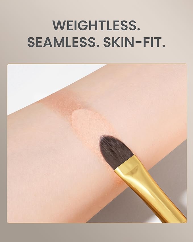 Desert Oak Series Pixel-Precise Detail Concealer Brush - Micro Teardrop Head for Acne Scars & Dark Spots, Sustainable Bubinga Handle (CM 195)-VivaGrace Women