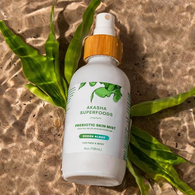 Akasha Prebiotic Skin Mist 3.4oz I Organic Facial Mist, Sea Kelp Extract, Face Spray for Naturally Restoring the Skins Microbiome, Dewy, Help Acne, Psoriasis & Sunburn*, Anti Aging Skin Care Products-VivaGrace Women