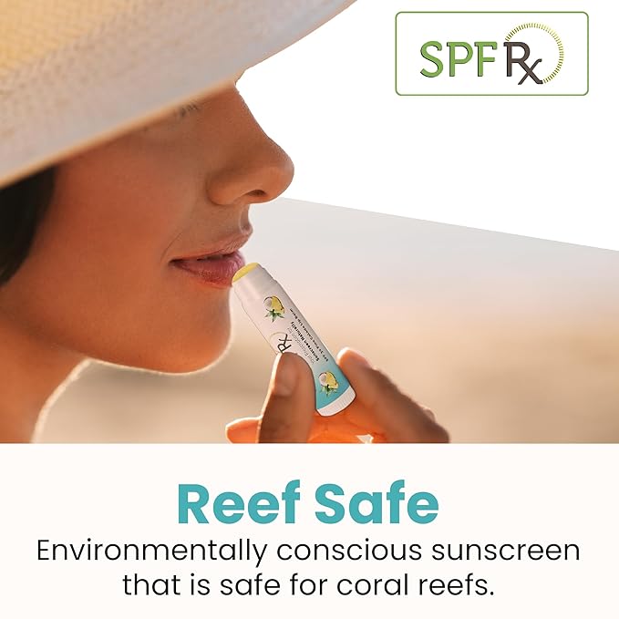 SPF Rx, SPF 30 Pina Colada Sunscreen Lip Balm Broad Spectrum Protection, Rapid Relief for Dry Chapped Lips, Superior Protection Against UVA & UVB Rays - 0.15 oz, (4 Pack)-VivaGrace Women