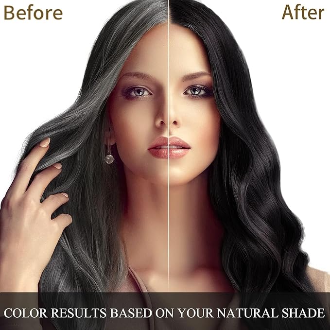 Black Hair Dye Shampoo 3 in 1 for Women/Men for Gray Coverage Instant Hair Color Shampoo Semi Permanent Champu Para Cana-VivaGrace Women