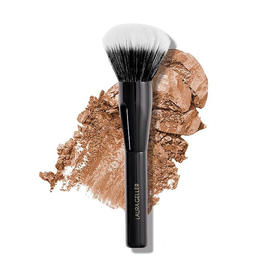 LAURA GELLER Full Face Powder Makeup Brush with Wooden Handle in Midnight Black – Foundation, Setting Powder, Blush, Bronzer, Highlighter and Luminizers – Sheer, Even Application and Blending Makeup-VivaGrace Women