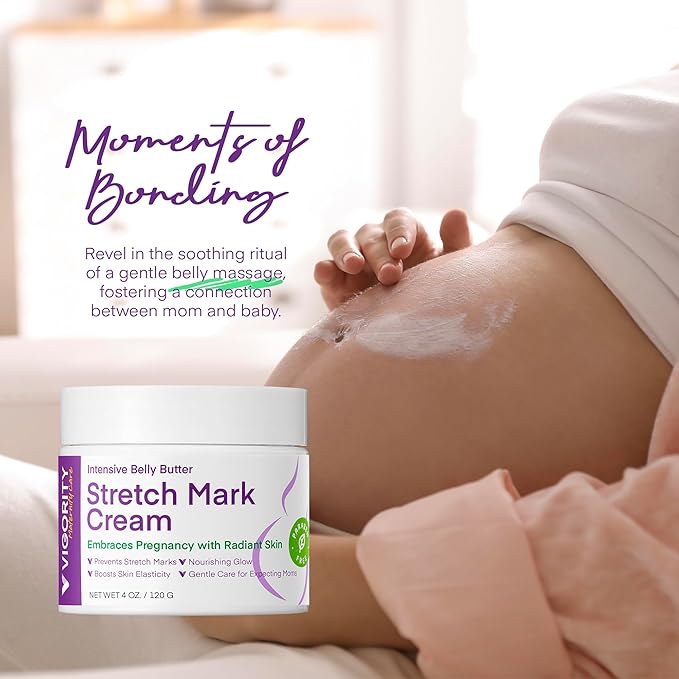 Stretch Mark Cream for Pregnancy: Stretch Mark Treatment - Belly Butter For Pregnant Women - Massage Lotion To Prevent And Repair Maternity Stretch Marks Scar - 4 Oz-VivaGrace Women