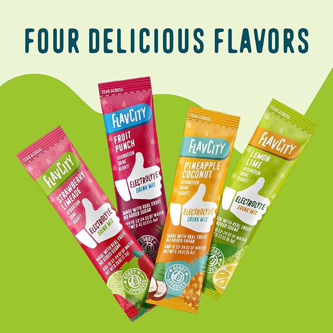 FlavCity Lemon Lime Electrolytes Powder Packets - 28 Hydration Packets - No Added Sugar - Hydration Powder with Real Fruit & Unrefined Sea Salt - Keto & Gluten-Free (28 Stick Packs)-VivaGrace Women