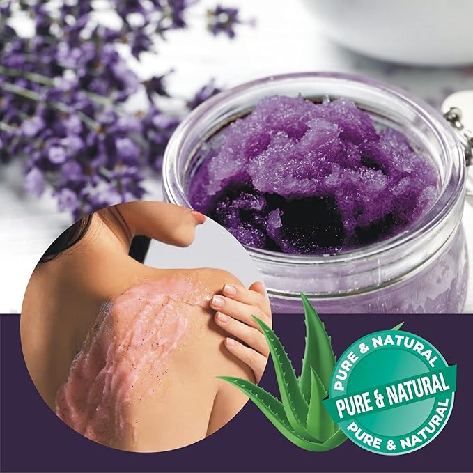First Botany Body Scrub - Natural Exfoliating Salt Scrub & Body and Face Souffle helps with Moisturizing Skin, Acne, Cellulite, Dead Skin Scars, Wrinkles (10 fl oz, Lavender)-VivaGrace Women