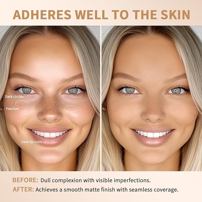 Beauty Balm Serum Boosted Skin Tint, Dual-Ended Eraser Foundation Stick with Brush, Full Coverage Cream Korean Makeup, Long-Lasting Stick for Smooth, Flawless Finish (#1 Cream)-VivaGrace Women