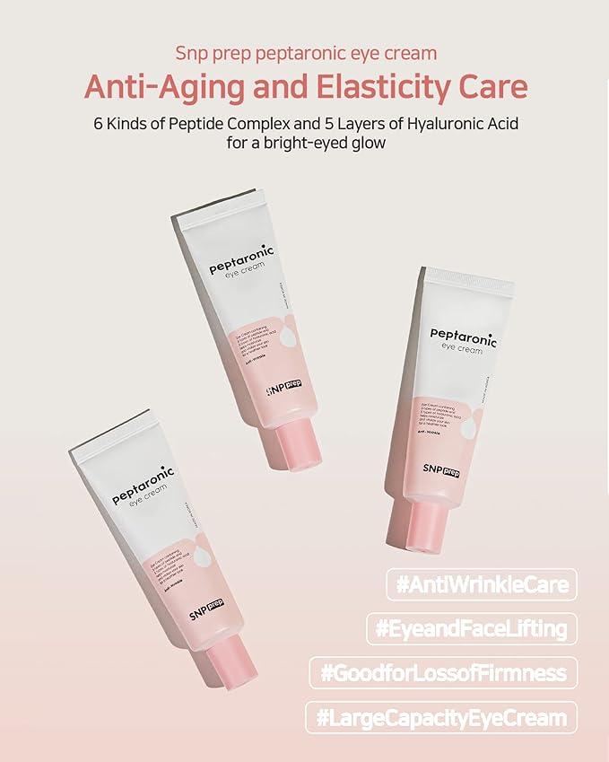 SNP Anti-Wrinkle Eye cream Hypoallergenic Hydrating 5 Hyaluronic Acids 6 Peptides Moisturize Vitalize 1.69 Fl Oz PREP-VivaGrace Women