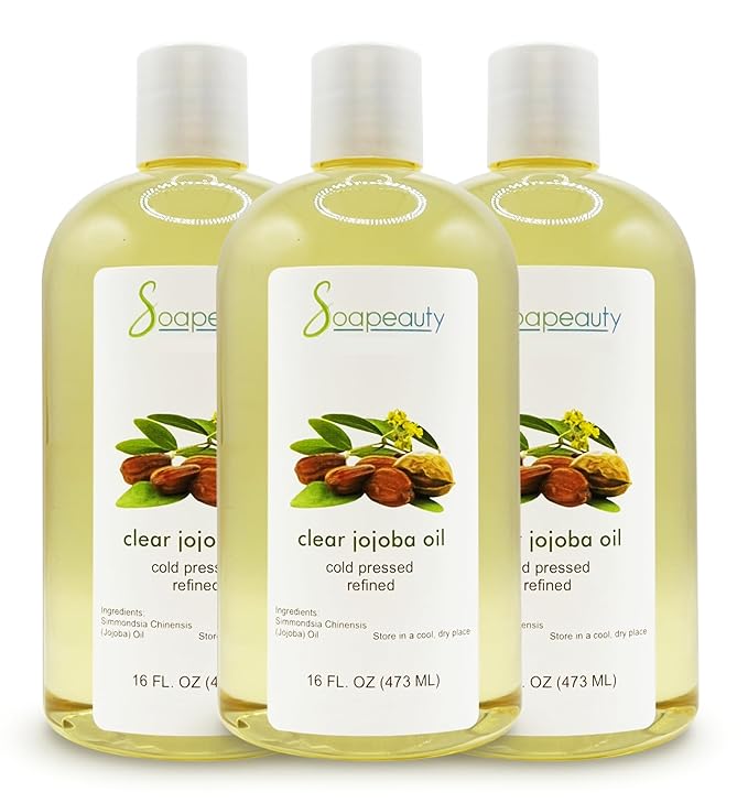 Soapeauty Clear Jojoba Oil | 100% Pure & Natural | Refined, Cold Pressed, Hexane Free | Moisturizing Oil for Skin, Face, Hair & Nails | 48 fl oz (3 * 16 fl oz)-VivaGrace Women
