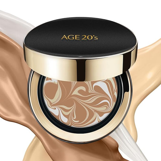 AGE20'S Signature Essence Pact SPF 50+ | Pack of 1 | 27 Medium | Cream Foundation, Dewy Finish, Natural Coverage | Korean Cushion Foundation-VivaGrace Women