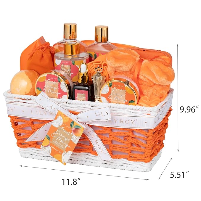 Mothers Day Gifts for Mom - 23-Piece Tropical Bath & Body Basket Set for Women, Spa Gift Basket with Shower Gel, Bath Bomb | Christmas Valentine's Birthday Gift All Occasion Holiday Gift Idea for Her-VivaGrace Women