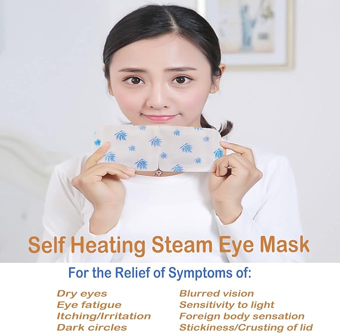 Qiai Self-Heating Steam Eye Mask 10 Packs for Better Sleep&Eye SPA|Reduce Dark Circles & Puffiness|Relief Eye Fatigue Dry&Itchy Eyes|Reduce Wrinkles|Heated Eye Mask Portable for Personal Care-VivaGrace Women