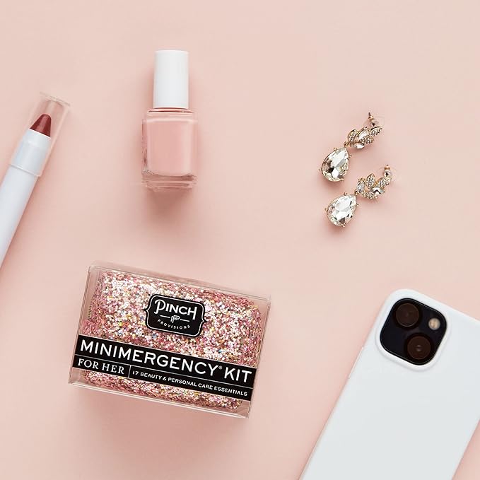 Pinch Provisions Rose Gold Minimergency Kit, includes 17 Travel-Sized Cosmetic Essentials, Convenient for Purses, Emergency Beauty Accessories, Gifts for Holiday’s & Birthday’s-VivaGrace Women