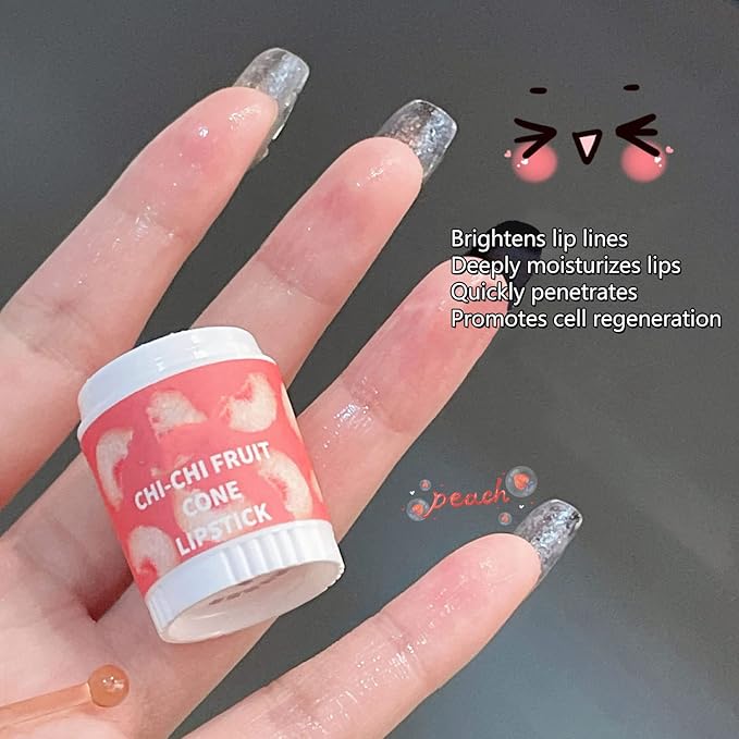 Lip Balm Cute, 3pcs Cute Ice Cream Shape Moisturizing Fragrance Wrinkle Removal Lip Care Cream for Chapped Lips Daily Use-VivaGrace Women