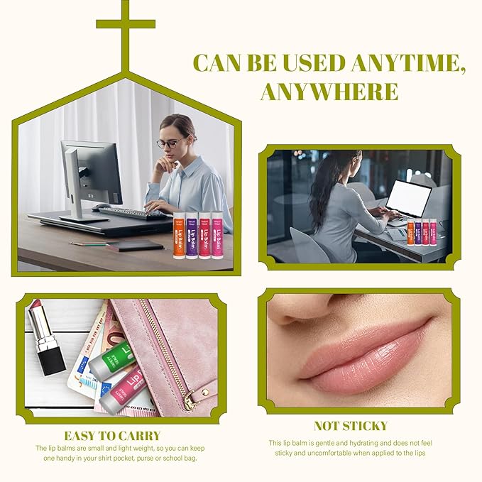 36 Pack Natural Lip Balm Bulk with Vitamin E and Coconut Oil - Moisturizing, Soothing, and Repairing Dry and Chapped Lips - 12 Flavors - Non-GMO-VivaGrace Women