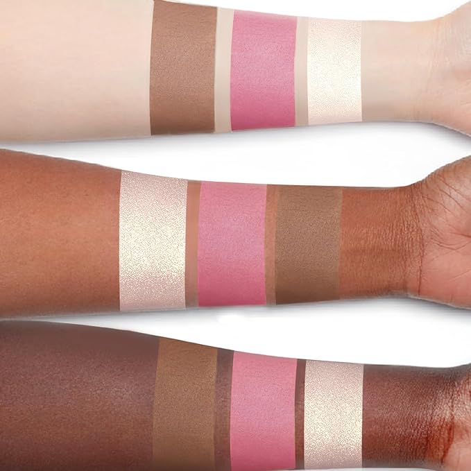 3 Pcs Cream Blush Contour Highlighter Stick for Cheeks Eyes Lips Lightweight Dewy Finish Blush Stick Waterproof Long Lasting Contour Stick Trio Wand Face Makeup Set for Girls and Women (2+5+6)-VivaGrace Women